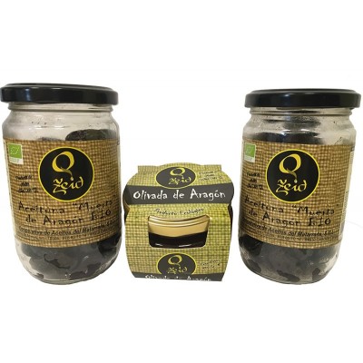 Pack 2u. Aceituna negra muerta Zeid 165gr. variedad empeltre + Paté de aceituna negra.