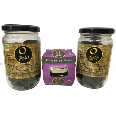 Pack 2u. Aceituna negra muerta Zeid 165gr. variedad empeltre + 3 u. Paté de olivada con queso.